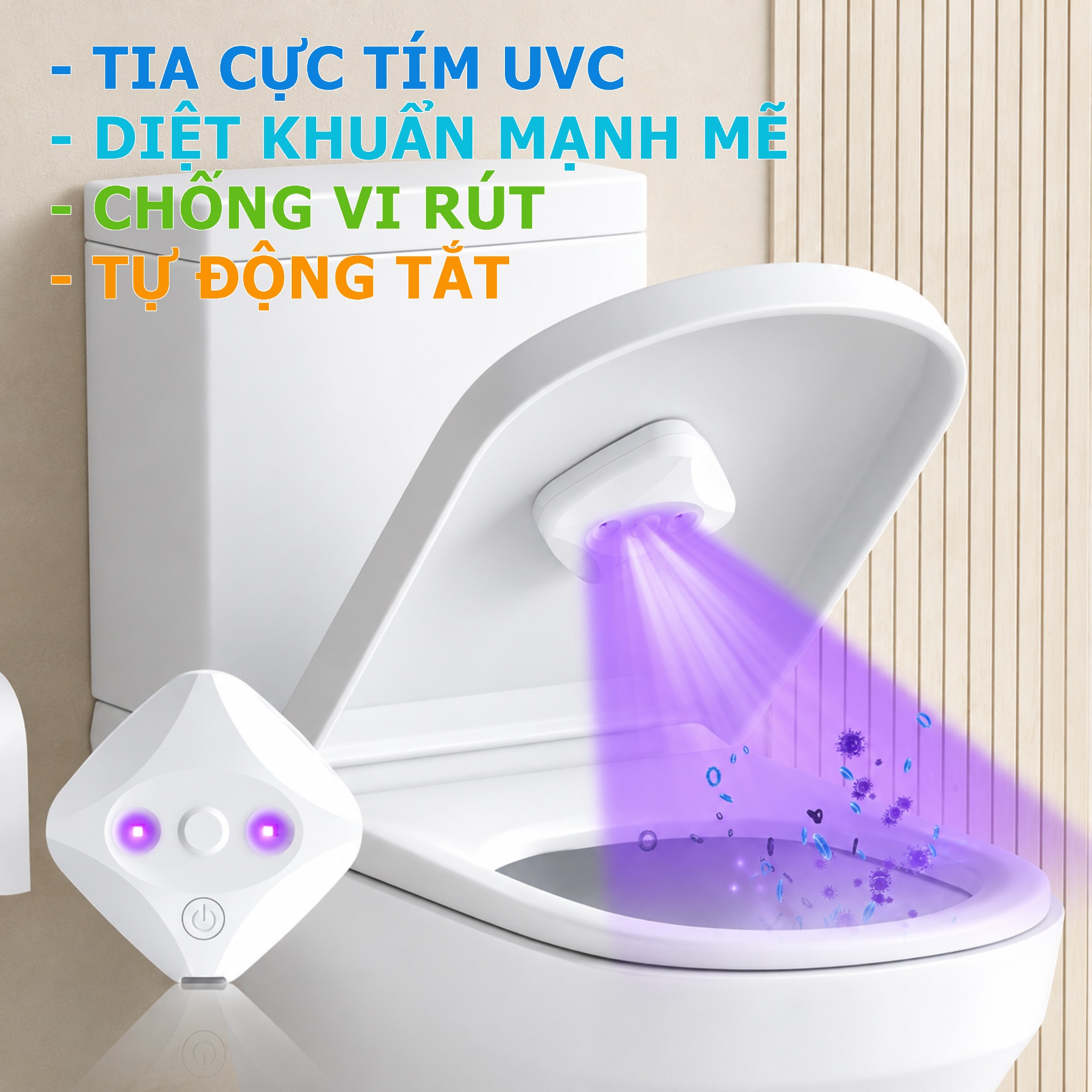 Đèn UV gắn dưới nắp bồn cầu — hình giới thiệu